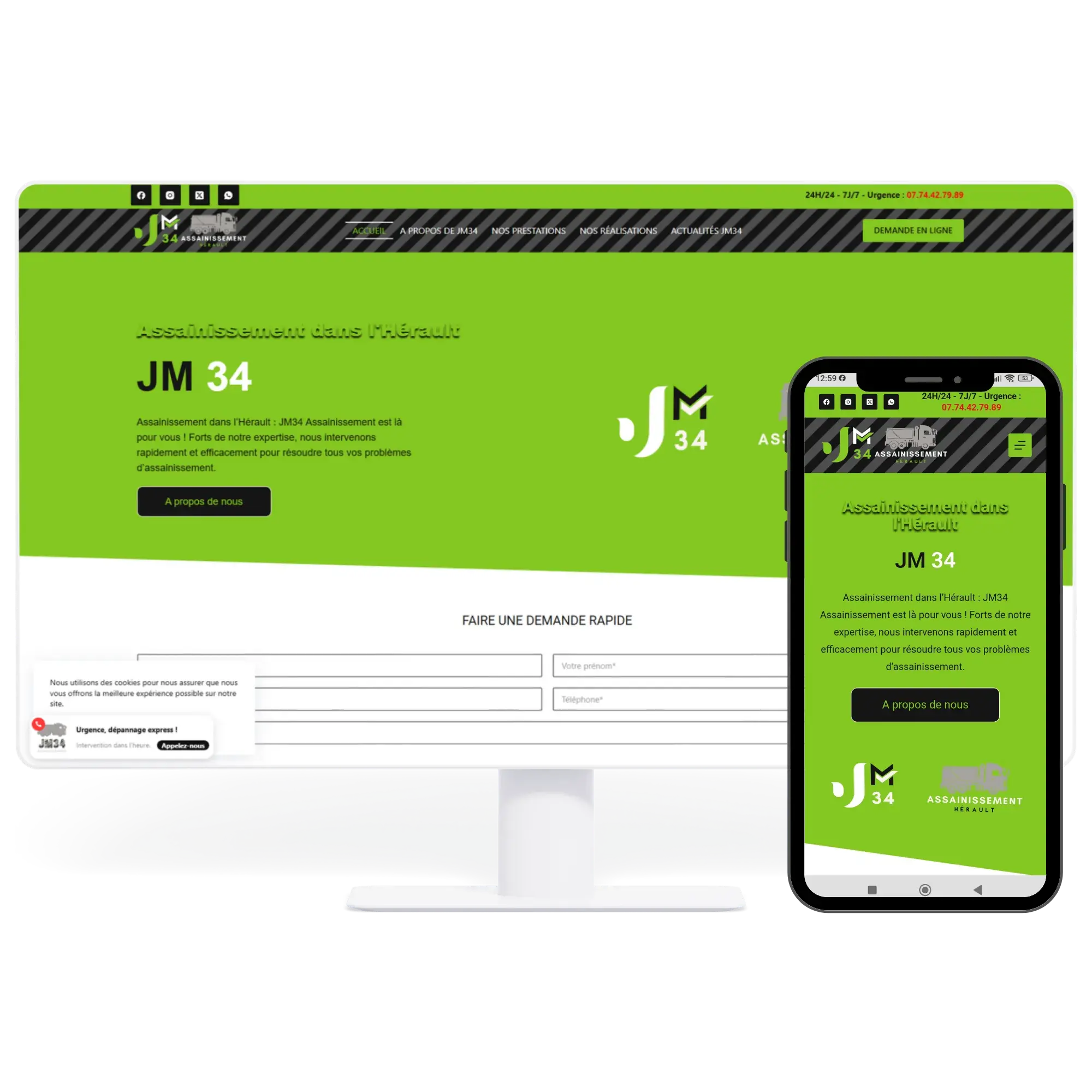 Nos produits à Sète, site web, impressions et objets.