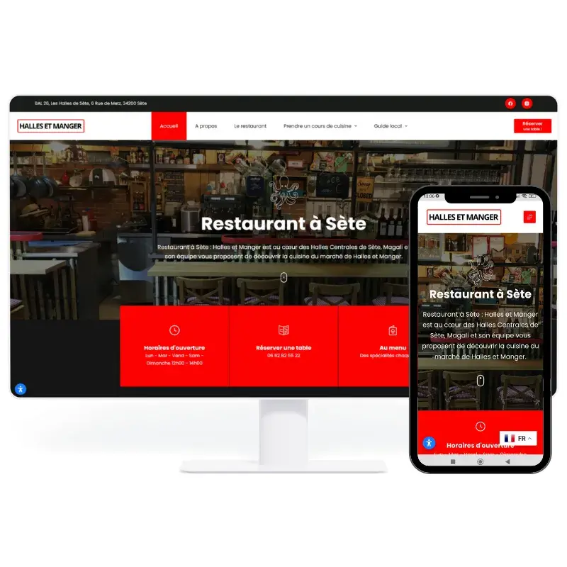 Nos produits à Sète, site web, impressions et objets.