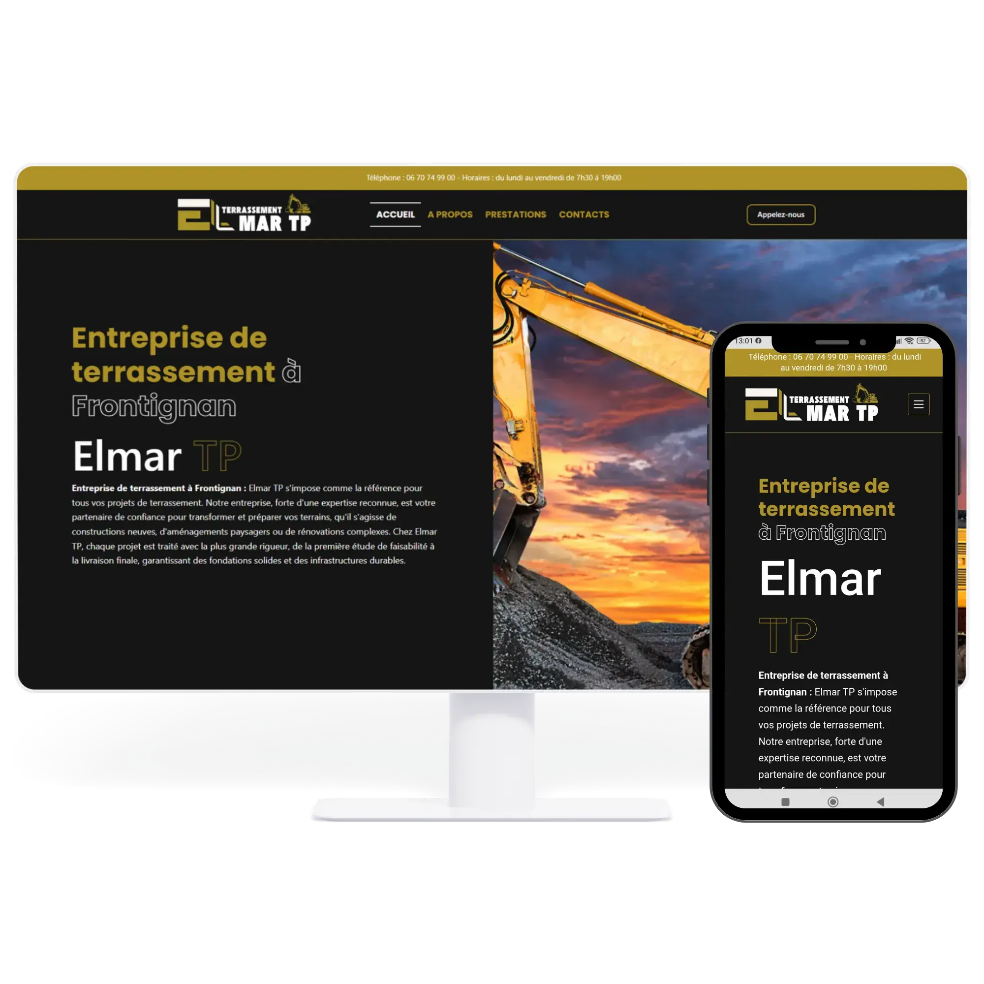 Nos produits à Sète, site web, impressions et objets.