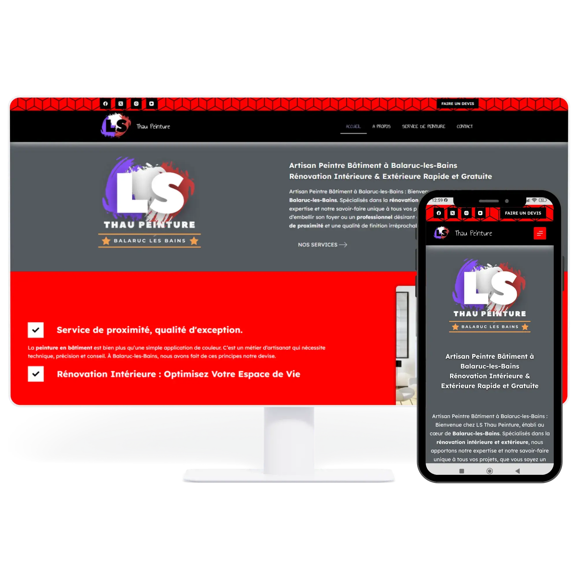 Nos produits à Sète, site web, impressions et objets.